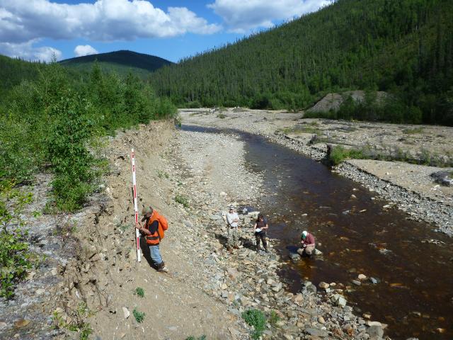 Measuring bank conditions along Jack Wade Creek, Alaska