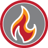 A graphic icon of wildfire and fuels