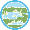 A graphic icon of riparian areas