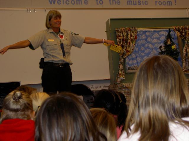 Leave No Trace puppet show at Toro Park Elementary school. 100 3rd graders learned about Leave No Trace and the animals of Fort Ord.