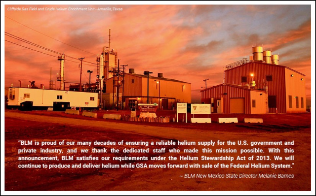 The Cliffside Helium Plant at sunset. 