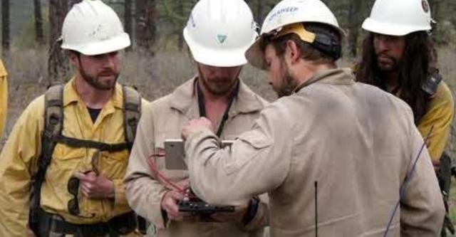 Fire crew on the Animas City Mountain prescribed burn in Durango, CO.