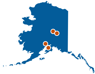 Basic drawing of office locations in the Alaska state office