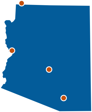 Basic drawing of office locations in the Arizona state office