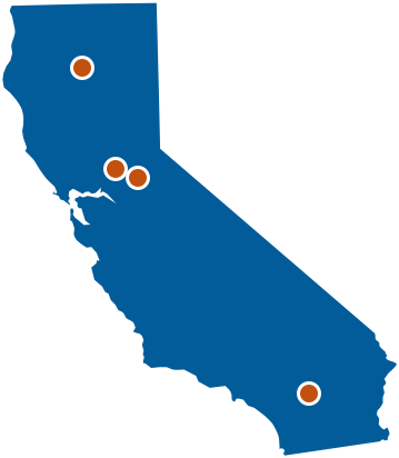 Basic drawing of office locations in the California state office