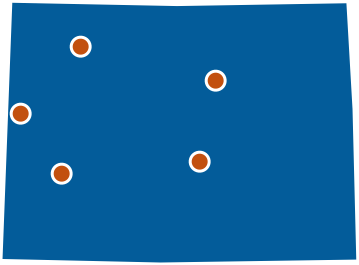 Basic drawing of office locations in the Colorado state office