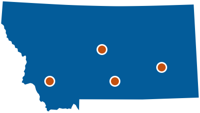 Basic drawing of office locations in the Montana state office