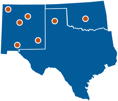 Basic drawing of office locations in the New Mexico state office