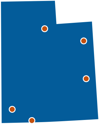 Basic drawing of office locations in the Utah state office