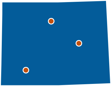 Basic drawing of office locations in the Wyoming state office