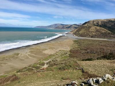 landscape showing sky and location where the Mattole River meets the Pacific Ocean