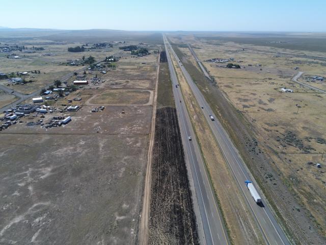 Aerial view of fuel break outside of Boise, ID