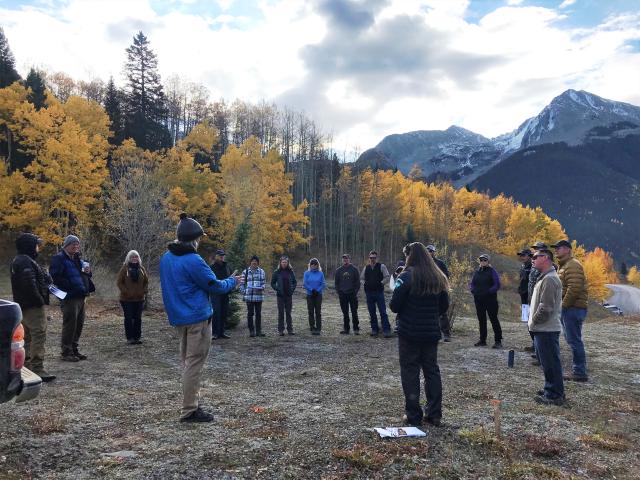 Members of the Southwest RAC listen to description of Silverton area trail system.