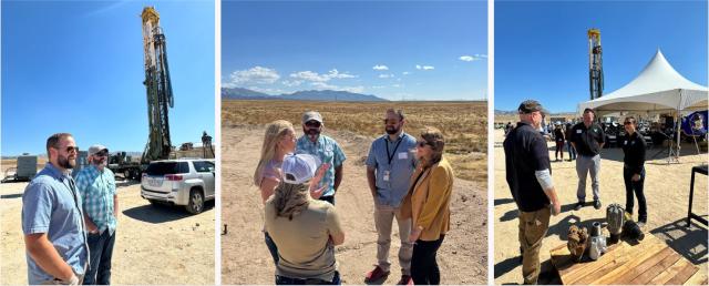 Groups of BLM Utah team members converse at Fervo Energy groundbreaking event. 