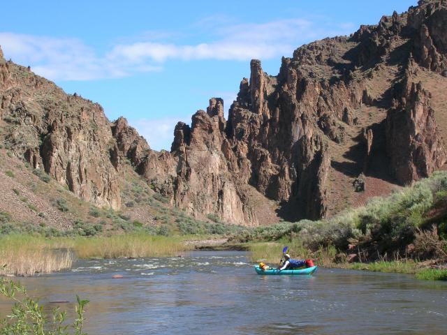 Kayaker on the South Fork of the Owyhee River