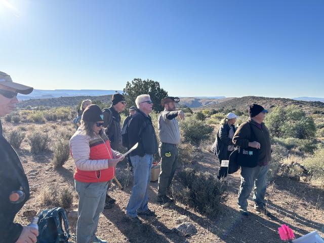 Organizers and volunteers at the site of China Town in the old mining town of Silver Reef, Utah.