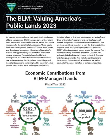 The cover of The BLM: Valuing America's Public Lands 2023