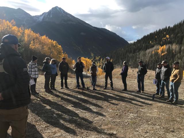 Southwest RAC members discuss issues on Silverton field trip in October 2023