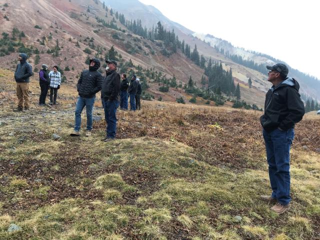 Southwest RAC members hike at high elevation on an October 2023 field trip outside Silverton, CO.