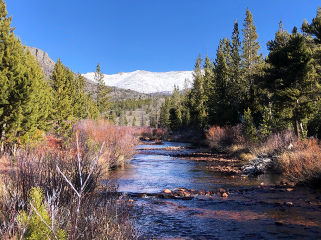 A view of the Wind River Mountains from the Sweetwater River