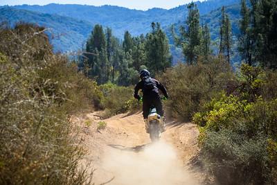 Dirt bike on a dusty trail