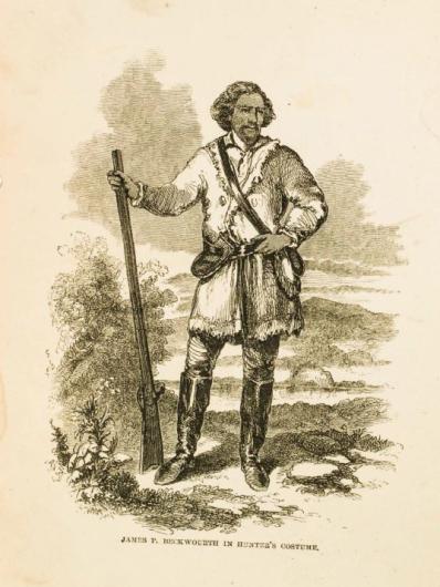 Image of James P. Beckwourth holding rifle. 