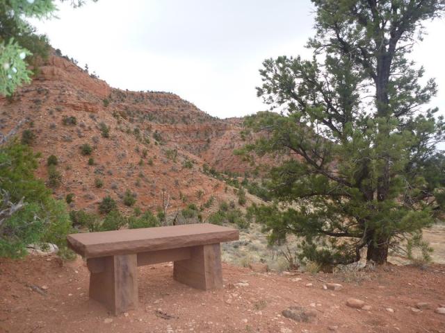 A rock bench on the K-Hill Trail, Utah.