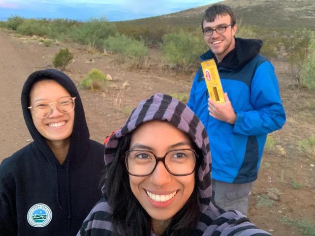 The BLM LCDO 2023 AIM Crew #3 (from left to right) Alaine Quinn, Pilar Fuentes, and Colin McKenzie.