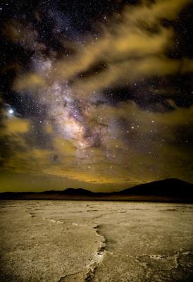 Galactic core over dried salt pan