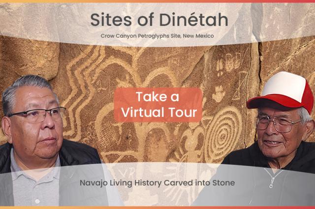 Harry Walters and Tim Begay narrators for the Crow Canyon Petroglyphs virtual tour. 