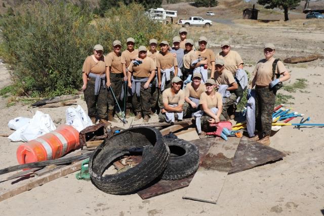 Cadets pose with their bounty for the day. (Photo credit: Rebecca Urbanczyk) 