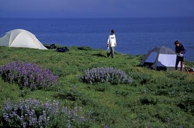 A camp over looking the coast.