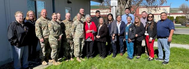 Group poses with Roberta Bisbee, executive director Nimiipuu Health.
