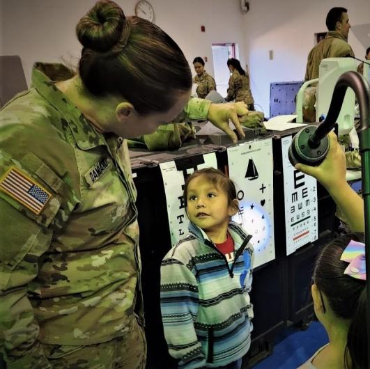 Idaho Air National Guard perform eye exams during their Innovative Readiness Training (IRT).