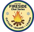 Yellow circle with a campfire in the middle. 
