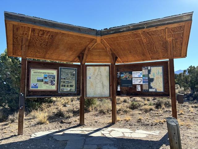 Three panel Information kiosk.