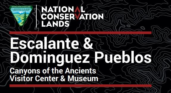 brochure cover for Escalante & Dominguez Pueblos Canyons of the Ancients Visitor Center & Museum 