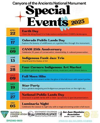canyons of the ancients special events calendar for 2025