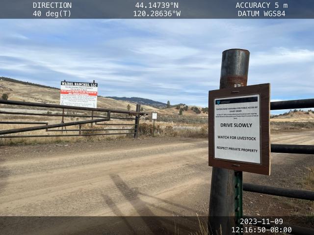 view of Teaters Road with gate