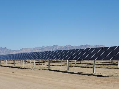A solar array in the desert
