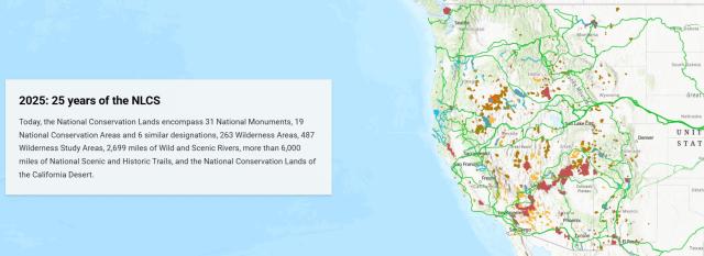 A map showing the western United States and Pacific Ocean with descriptor text in a box.