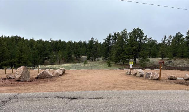 image of a gravel parking lot 