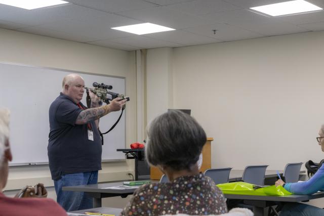 Bureau of Land Management wild horse and burro specialist Eddie Vandenburg from the Rawlins field office visited Casper College to share firsthand experience with students.