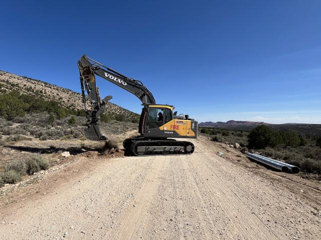 Repair work on the White Sage Fire.