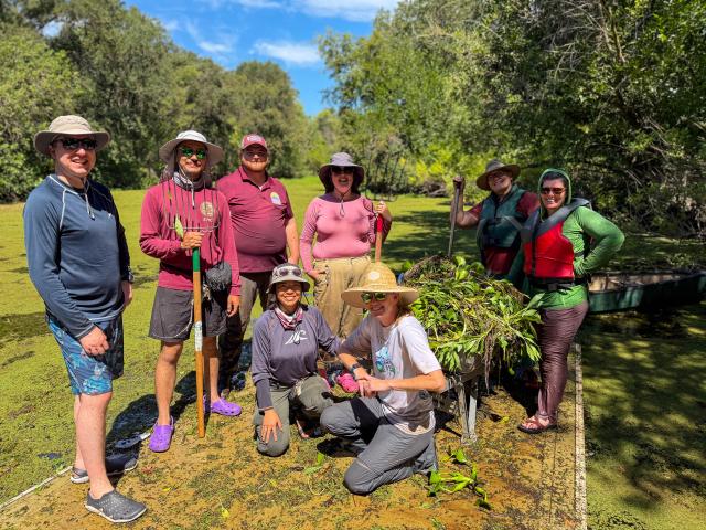 BLM Staff with the American Conservation Experience (ACE) at the Cosumnes River Preserve.