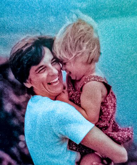 Virginia Posey holds young Amala while on a trip to Baja.