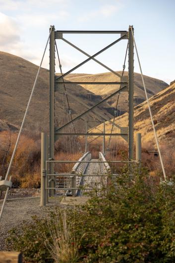 view of suspension bridge from the bridge
