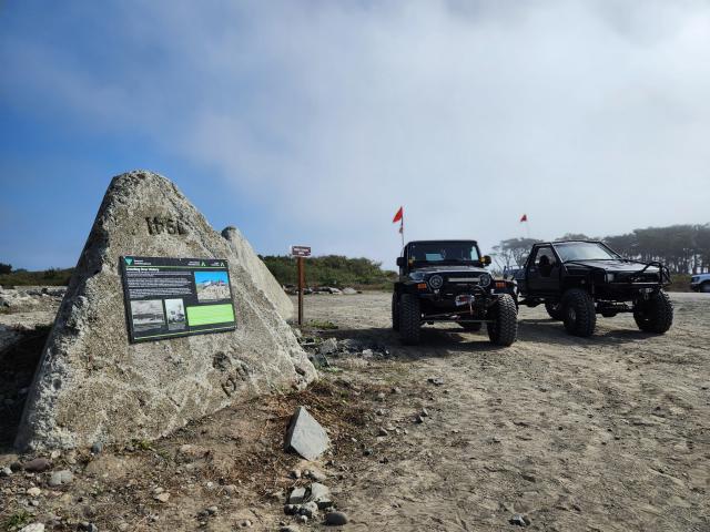 Volunteers installed a new interpretive panel in the OHV Rock Crawl Area.
