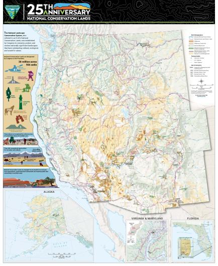 Large-scale, detailed National Conservation Lands Map