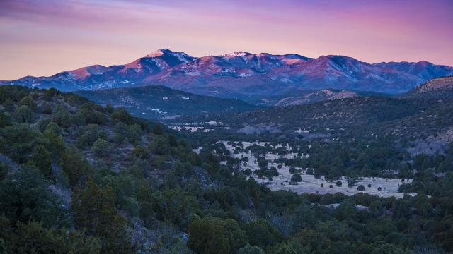 Fort Stanton Snowy River Cave National Conservation Area at sunrise.